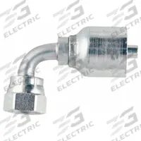 PARKER Hydraulic Crimp Fitting: Steel x Steel, 90° Elbow, -12 For Hose Dash Size, ORS x Crimp (MPN 1J977-16-12). Key specifications — Fitting Gender: Female x Genderless; Fitting Connection Type: ORS x Crimp; For Hose Dash Size: -12; Thread Size: 0.511"-27; Brand: PARKER.