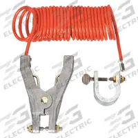 APPROVED VENDOR Coiled Grounding Wire: C-Clamp/Hand Clamp, 10 ft, PVC, Orange (MPN RAC10-C). Key specifications — Conductor Material: Galvanized Steel; Connector Types: C-Clamp; Clamp Opening Span: Hand Clamp 3/4 in; Brand: APPROVED VENDOR; Wire Length: 10 ft; Manufacturer Part Number: RAC10-C.