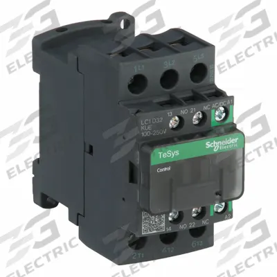 SCHNEIDER Magnetic Contactor: Non-Reversing, 3 Poles, 3NO Contacts, 32 A - Non-Reversing IEC Contactors
