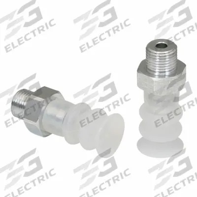 SCHMALZ Vacuum Pad Assembly: Multi-Bellows, 2.5 Folds, G1/8 in Vacuum Port, 15.5 mm Pad Dia - Bellows Type Food-Safe Vacuum Pad Assemblies