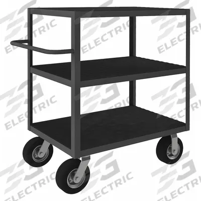 APPROVED VENDOR Metal Shelf Cart: 1,200 lb, 42 in L x 24 in W x 45 in H Overall Dim - Instrument Carts with Flush Metal Shelves