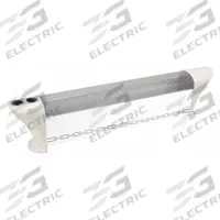 DAYTON Electric Baseboard Heater: 1500W, Overheat Protection, 5118 BtuH Heating Capacity, Gray/White (MPN 1VNX4). Key specifications — Wattage Output: 1500W; Housing Color: White; Heating Capacity: 5118 BtuH; Voltage - Plug Type: 120V AC, 1-15P; Overall Dimensions - L x H x D: 38-7/8 in x 9-1/16 in x 5-1/16 in; Safety Tip-Over Switch Included: No; Brand: DAYTON.