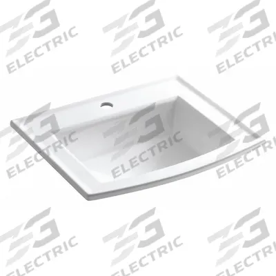 KOHLER Bathroom Sink: White, Vitreous China, 22 5/8 in Overall Lg, 19 1/2 in Overall Wd - Countertop Bathroom Sinks without Faucets
