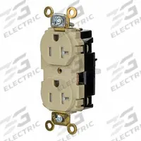 HUBBELL Receptacle: Duplex, 5-20, Ivory, 125V AC, 20 A, 2 Pole / 3 Wire (MPN HBL5362STITR)