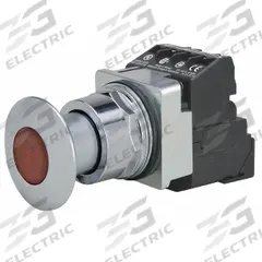 SIEMENS Mushroom Head Push Button: Illuminated, Mushroom Head Profile, Metallic, 30 mm, 1NO/1NC (MPN 52PP2G2A). Key specifications — Brand: SIEMENS; Action: Maintained; Series: Class 52; Push Button Material Type: Metallic.