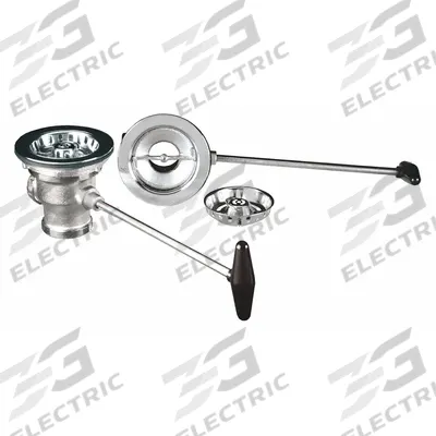 ENCORE Drain Assembly: Nickel Bronze, Nickel, 4 3/8 in Overall Dia, Threaded - Sink Drains with Lever-Activated Stopper