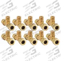 PARKER Compression Tee Fitting: 3/8 in OD x 3/8 in OD x 1/8 in Pipe Fitting Size, Brass, 10 PK (MPN 172CA-6-2). Key specifications — Brand: PARKER.