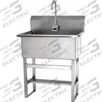 SANI-LAV Scrub Sink: 45 1/2 in Overall Ht, 22 in Bowl Lg, 10 1/2 in Bowl Dp, 2 gpm Flow Rate, Sensor (MPN 531FB). Key specifications — Includes Side Splash: Side Splash Not Included; Power Source: Battery Powered; Brand: SANI-LAV.