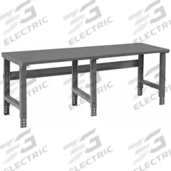 TENNSCO Workbench: Adj Ht, Steel, 96 in x 36 in, 4,000 lb Overall Load Capacity, Gray (MPN WBA-1-3696S). Key specifications — Brand: TENNSCO.