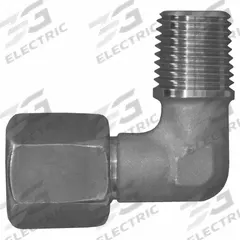 BRENNAN INDUSTRIES Compression Fitting Elbow: 8 mm OD x 1/4 in Pipe size, Compression x MNPT, Volz (MPN D2501-L08-04-SS). Key specifications — Series: Volz; Brand: BRENNAN INDUSTRIES.