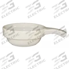 ITI Soup Crock: 10 oz Capacity, 2 in Overall Dp, 7 1/4 in Overall Lg, 4 5/8 in Overall Dia (MPN OSC-10-H). Key specifications — Material: Vitrified Stoneware; Brand: ITI; Color: American White.