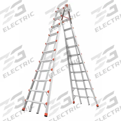 LITTLE GIANT Combination Ladder: 2 Configurations, Aluminum, 300 lb Load Capacity - Staircase Multifunction Ladders