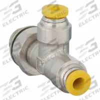 PARKER Push-Fit Tee Fitting: 4 mm OD x 4 mm OD x 1/8 in Pipe Size, Brass, 19 1/16 mm Overall Lg (MPN 171PLP-4M-2G). Key specifications — Brand: PARKER; Thread Size A: 1/8".