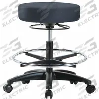 ESD Cleanroom Stool: Vinyl, Ht Range 20 1/2 in to 28 in, 17 in Seat Wd, 17 in Seat Dp, 5 Glides (MPN GRVMBSO-RG-CF-RC-8582). Key specifications — Brand: APPROVED VENDOR; Foot Support: Yes; Base Material: Fiberglass; Number of Casters: 0.