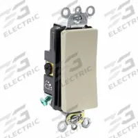 LEVITON Wall Switch: Rocker Switch, 3-Way, Maintained, Ivory, 120/277V AC, 20 A (MPN A5623-2I). Key specifications — Illuminated: No; Voltage Rating: 120/277V AC.