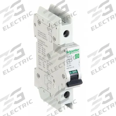 SCHNEIDER Miniature Circuit Breaker: 15 A Amps, 60V DC, 14kA at 120/240V AC - Z-Curve, 1-Pole UL489 DIN Rail-Mount Miniature Circuit Breakers