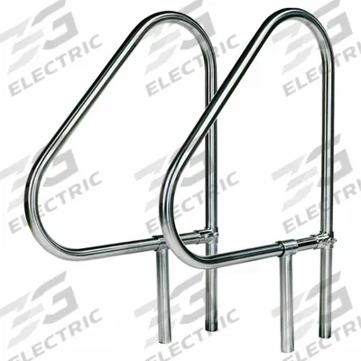 SPECTRUM Grab Rail: 26 in Setback, Dia 1.5 in, 0.083 in Thick, Adj Legs, 38 in Ht - Pool Grab Bars
