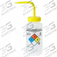 APPROVED VENDOR Wash Bottle: 500 mL, Dichloromethane, Yellow, Wide, Vented Spout Spout, Colorless (MPN UN370055). Key specifications — Closure Color: Yellow; Vented/Nonvented: Vented; Body Color: Colorless; Brand: APPROVED VENDOR; Imprinting Group: Specific Chemicals.