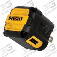 DEWALT NeverBlock 2-Port Worksite USB Charger: 100V-240AV - 1.4A 50/60 Hz, 2 Output Connectors, USB (MPN 131 0849 DW2). Key specifications — Power Requirement: 100V-240AV - 1.4A 50/60 Hz; Output Connection Type: USB; Color: Yellow; Brand: DEWALT.