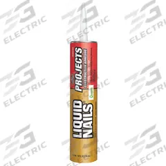 LIQUID NAILS Construction Adhesive: Projects, 10 fl oz, Cartridge, Tan, 404 g/L VOC Content Wt (MPN LN-601). Key specifications — Adhesive Color: Tan.