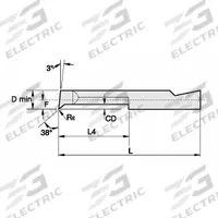 WIDIA Boring Bar: Boring, TiN, 3.04mm Center to Cutting Tip, Right Hand, 0.18mm Radius (MPN BP250825R)
