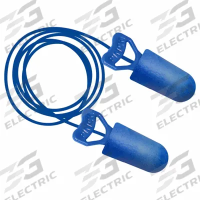 BIOSOFT Earplugs: Bullet, 32 dB NRR, Metal-Detectable, Corded, Disposable, Push-In - Bullet-Shaped Earplugs