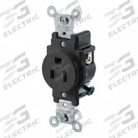 LEVITON Plugs and Receptacles: Single, 5-15, Black, 125V AC, 15 A, 2 Pole / 3 Wire (MPN T5015-E)
