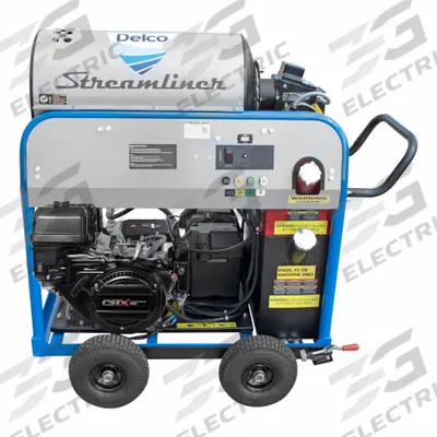 DELCO Gas-Powered Pressure Washer: Heavy Duty, Stationary, 4,000 psi, 4 gpm - Hot Water Pressure Washers
