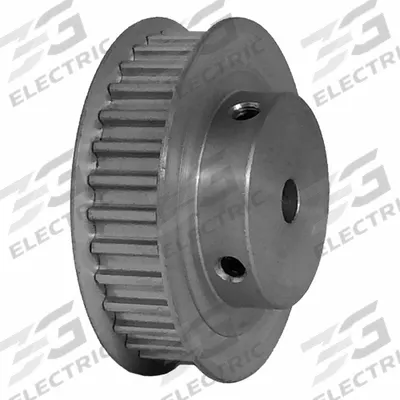 Dayton Timing Pulley: Curvilinear, Fixed, For 9 mm Belt Wd, 32 Teeth, 5 mm Pitch - HTD Section Fixed-Bore Timing Pulleys with Hub