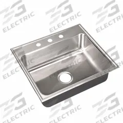 JUST MANUFACTURING Drop-In Sink with Faucet Ledge: 25 in Overall Lg, 22 in Overall Wd, 21 in Bowl Lg (MPN SL2225A3-J). Key specifications — Brand: JUST MANUFACTURING; Color Family: Silver/Gray.