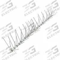 BIRD-X Bird Repellent Spikes: Std, Plastic Base, Clear, 10 ft Overall Lg, Stainless Steel Spikes (MPN STS-10). Key specifications — Brand: BIRD-X; Spike Material: Stainless Steel; Targeted Birds: Grackles; Base Material: Plastic; Ledge Width: Standard.