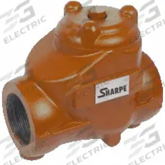 SHARPE Check Valve: Swing, Inline Valve Body, 1 in Pipe Size, FNPSM x FNPSM, Carbon Steel, 280°F (MPN 4353013520). Key specifications — Brand: SHARPE.