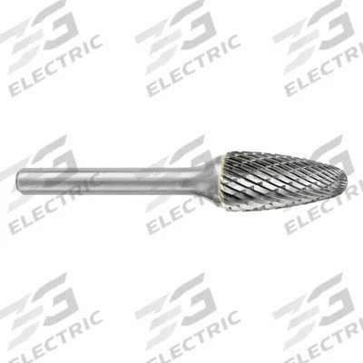 SGS PRO Carbide Bur: Ball-Nosed Tree, SF-1, Double Cut, 1/4" x 5/8" Head - Double-Cut Ball-Nosed Tree Burs