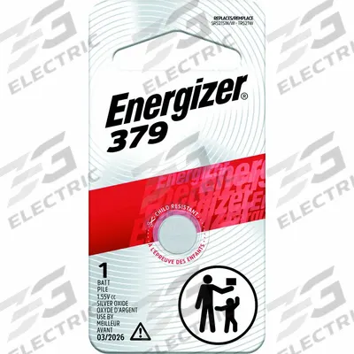 ENERGIZER Button Cell Battery: 379 Battery Size, Silver Oxide, 18 mAh Capacity, 1.5V DC - Disposable Coin & Button Batteries