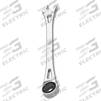 SK PROFESSIONAL TOOLS Combination Wrench: Alloy Steel, Chrome, 3/8 in Head Size - SAE 6-Point Ratcheting Combination Wrenches