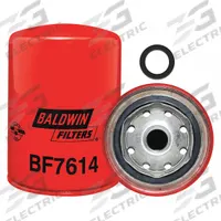 BALDWIN FILTERS Fuel Filter: Spin-On, 3 11/16 in Outside Dia, 3/4"-16 Thread Size, Cellulose, Nissan (MPN BF7614). Key specifications — attr1137520: BF7614; attr434022: BALDWIN FILTERS; attr427730: Cellulose; attr427731: Furnished Gasket; attr1017112: Trucks; attr1017113: Nissan.