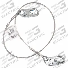 MILLER BY PIP Positioning Lanyard: Steel Snap Hook, Steel Snap Hook, 6 ft Lg, 310 lb Capacity (MPN 207NLS-Z7/6FTV). Key specifications — Color: Silver; Brand: MILLER BY PIP; Adjustable Length: No.