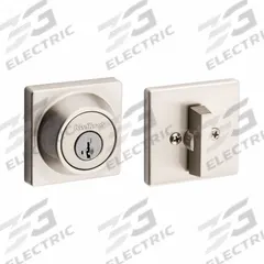 KWIKSET Single Cylinder Deadbolt: Cylindrical, 1 3/4 in Door Thick - Max, Nickel (MPN 660SQT-15-SMT-RCAL-RCS/5303-K3). Key specifications — ADA Compliant: No; Brand: KWIKSET; Finish: Satin Nickel-Plated; Keyway Type: Kwikset KW1; Includes Core: Core Included.