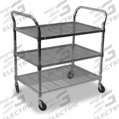 APPROVED VENDOR Wire Shelf Utility Cart: 800 lb, 3 Shelf, 40 in L x 24 in W x 42 in H Dim - Heavy-Duty Utility Carts with Flush Wire Shelves