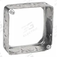 RACO Extension Ring: Steel, Silver, For 2 Gangs, 1.5 in Overall Dp, 4 in Overall Wd, 4 in Overall Lg (MPN 203). Key specifications — Brand: RACO; For Number of Gangs: 2; Accessory Type: Extension Ring; Color: Silver; Material: Steel.