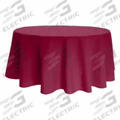R&R TEXTILE Tablecloth: Round, Red, Polyester, 71 in Dia (MPN AT-Signature-71R-1598-Red). Key specifications — Material: Polyester; Brand: R&R TEXTILE.