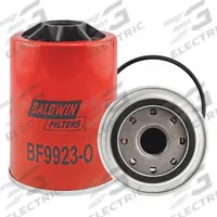 BALDWIN FILTERS Fuel Filter: Spin-On, 3 3/4 in Outside Dia, M24-1.50 Thread Size, Cellulose (MPN BF9923-O). Key specifications — attr1137520: BF9923-O; attr434022: BALDWIN FILTERS; attr427730: Cellulose; attr427731: Attached Gasket; attr1017112: Construction Equipment; attr1017113: Dynapac.