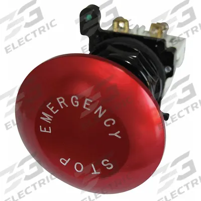 EATON Mushroom Head Push Button: Non-Illuminated, Mushroom Head Profile, Metallic - Mushroom-Head Push Buttons