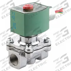REDHAT Solenoid Valve: 2-Way, Normally Open, 1/2 in Pipe Size, 110V AC/120V AC, High Flow, NBR Seal (MPN 8215G023). Key specifications — Brand: REDHAT; Pipe Size: 1/2 in; Voltage: 110V AC.