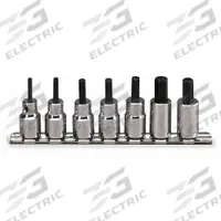 PROTO Socket Bit Set: 1 - 25 Pieces, 3/8 in Drive Size, 7 Pieces, 1/8 in to 3/8 in Tip Size Range (MPN J4990-7ST). Key specifications — attr1216280: Fixed Insert; attr1216283: PROTO; attr1225718: 1/8 in to 3/8 in; attr1227491: 3/8 in.