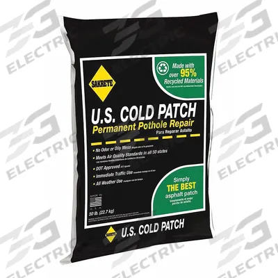 SAKRETE Cold Patch: US Cold Patch, Recycled Asphalt Mix, 50 lb Container Size, Bag - Ready-to-Use Pothole Cold Patching