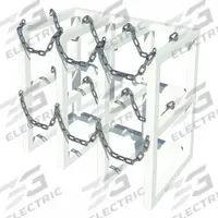 Free Standing Cylinder Restraints: Steel, Petal White, 4 Compartments, Benchtop (MPN GRCRFM2X2-2). Key specifications — Material: Steel; Mounting Location: Benchtop; Color: Petal White; Product Type: Cylinder Rack; Brand: INSTOCK.