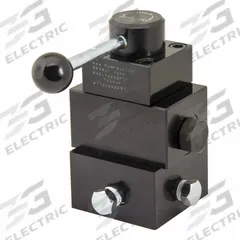 BVA HYDRAULICS Hydraulic Control Valve: 4.5 gpm Max Flow Rate, Three Positions, 1/4" NPT, Manifold (MPN PR33CL). Key specifications — attr1018253: BVA HYDRAULICS; attr1018283: Manifold; attr1018249: PR33CL; attr1018300: Manual; attr1018289: PR; attr1416406: 1/4" NPT.