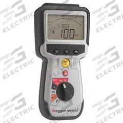 MEGGER Megohmmeter: 0.01 ohm to 1 megaohm, CAT IV 600V, IP54, Digital, USB, 1 mA to 2 mA (MPN MIT400/2). Key specifications — IP Rating: IP54; Test Voltage: 1,000V DC; Brand: MEGGER.