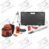 JOHNSON LEVEL Rotary Laser: 800 ft Range w/Receiver, Red Beam, Horizontal, ±3/16 in @ 50 ft, 0 Dots (MPN 40-6519). Key specifications — attr935954: Red; attr935948: ±3/16 in @ 50 ft; attr935970: Case; attr935961: Horizontal; attr935962: Pendulum Self-Leveling; attr935949: AA; attr935951: Split Beam Establishes a 90 Degree Angle; attr935952: Batteries Included.